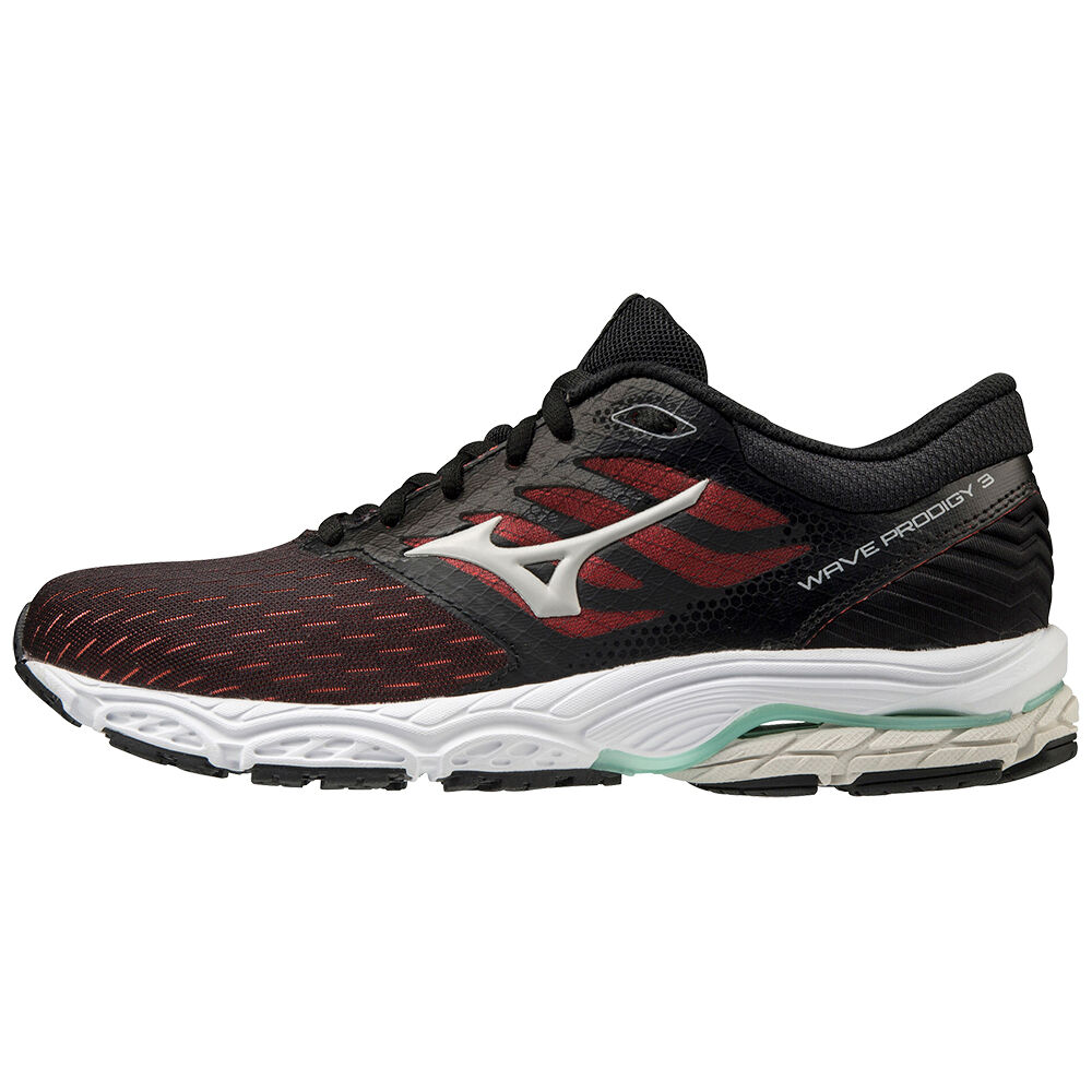 Mizuno Women's Wave Prodigy 3 Running Shoes Black/Coral (J1GD201038-STH)